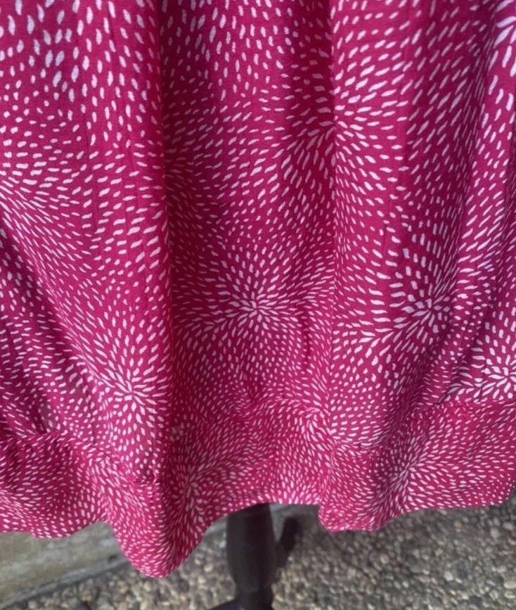 MADISON Tunic Top Large Hot Pink White Slouch Pockets Sleeveless Excellent