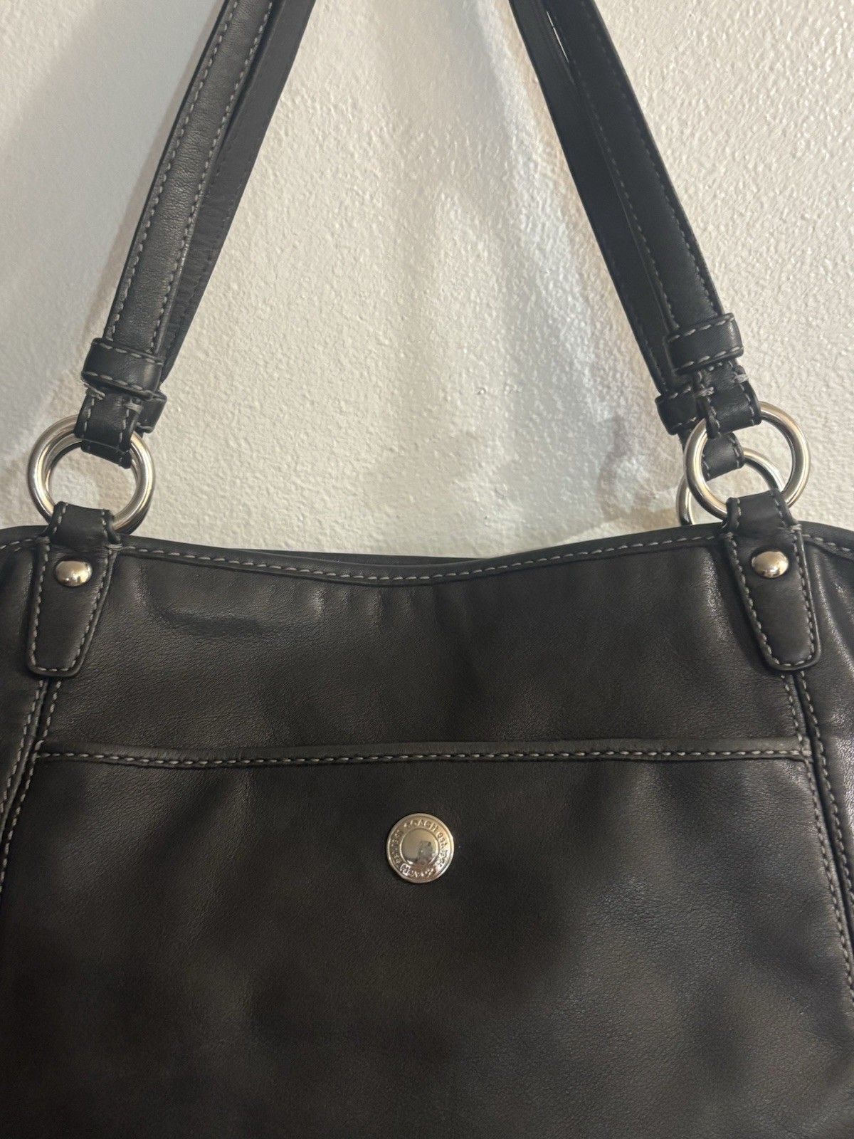Coach Leah Black Leather Shoulder Bag 13172