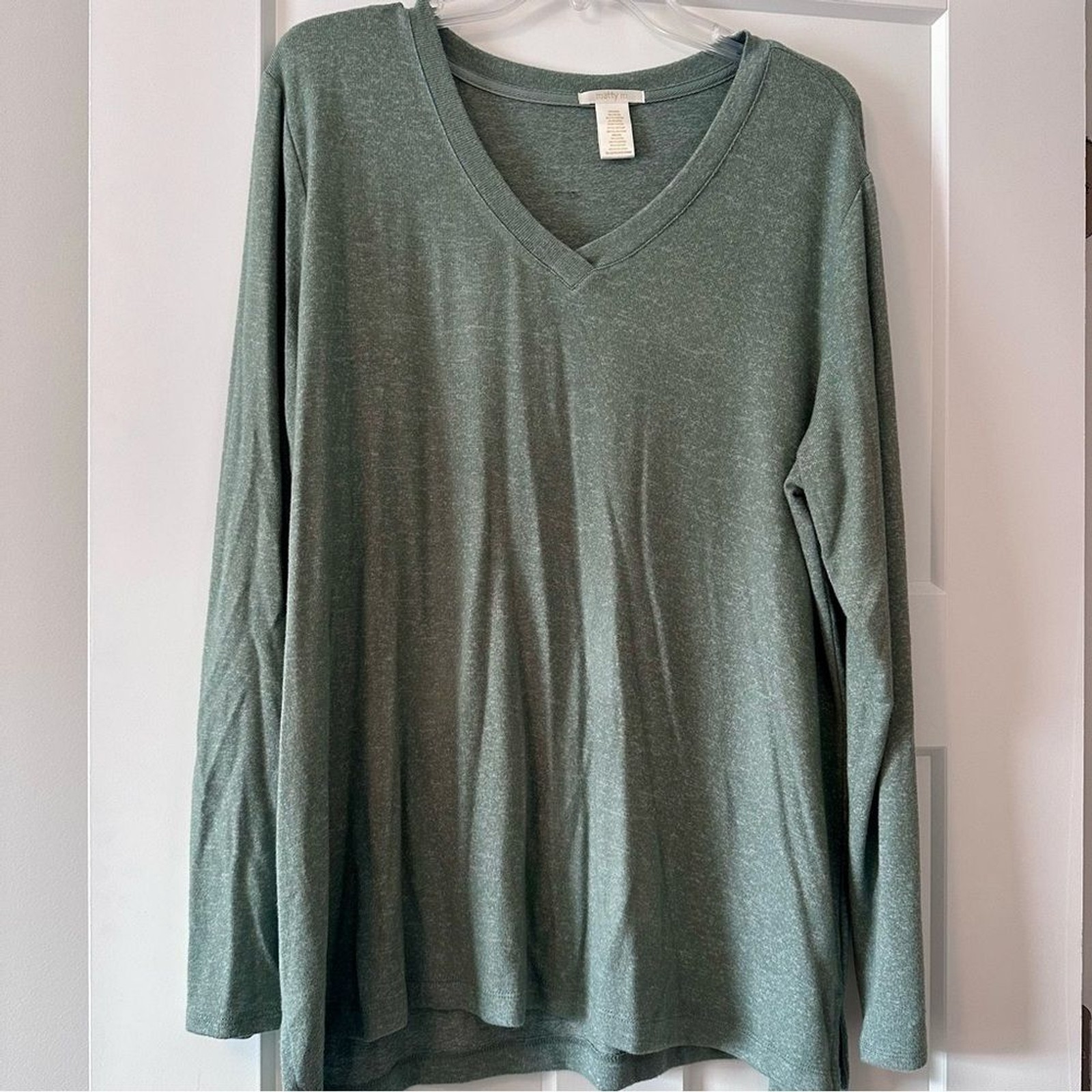 XXL Seafoam Green Matty M v-neck Sweater