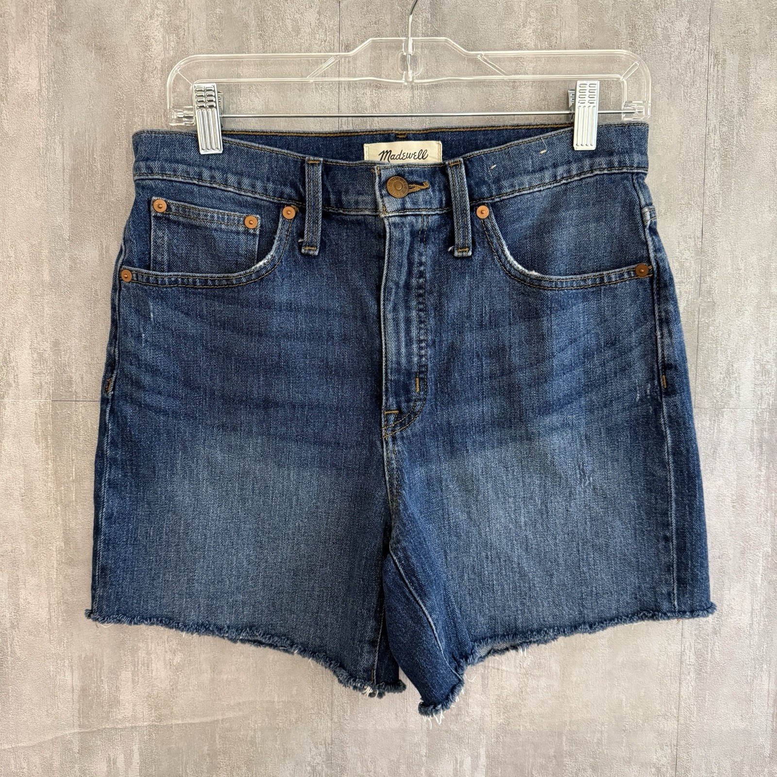 Madewell Shorts Women’s 28 High-Rise Denim Cut Off Blue Beach School Resort Blue