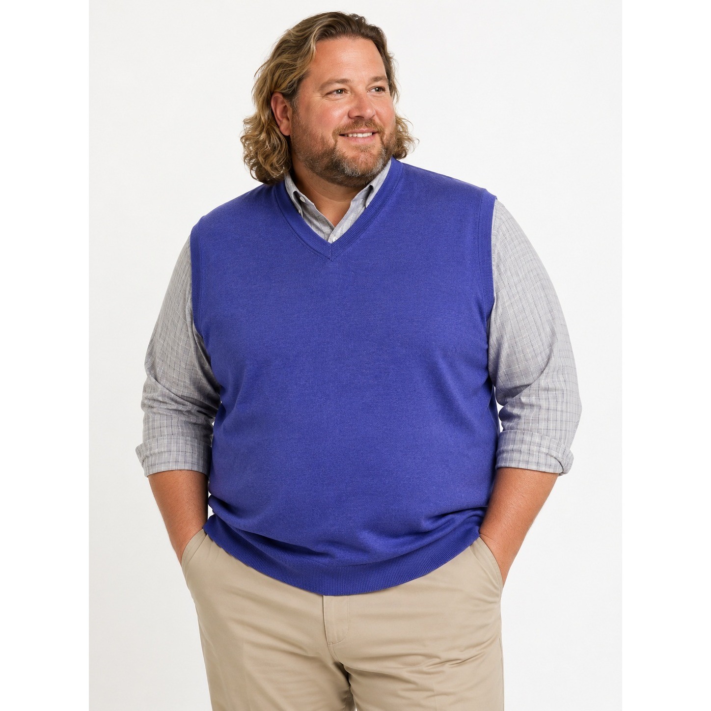 Daniel Cremieux Signature Supima Cotton V-Neck Sweater Vest Purple XXL