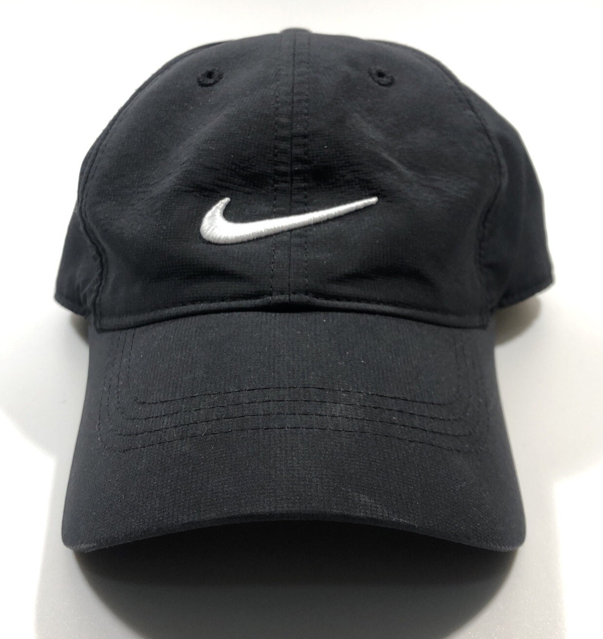 Nike Cap Men Strap Back Black White Swoosh Golf Dri Fit Golfer Tech Legacy 91