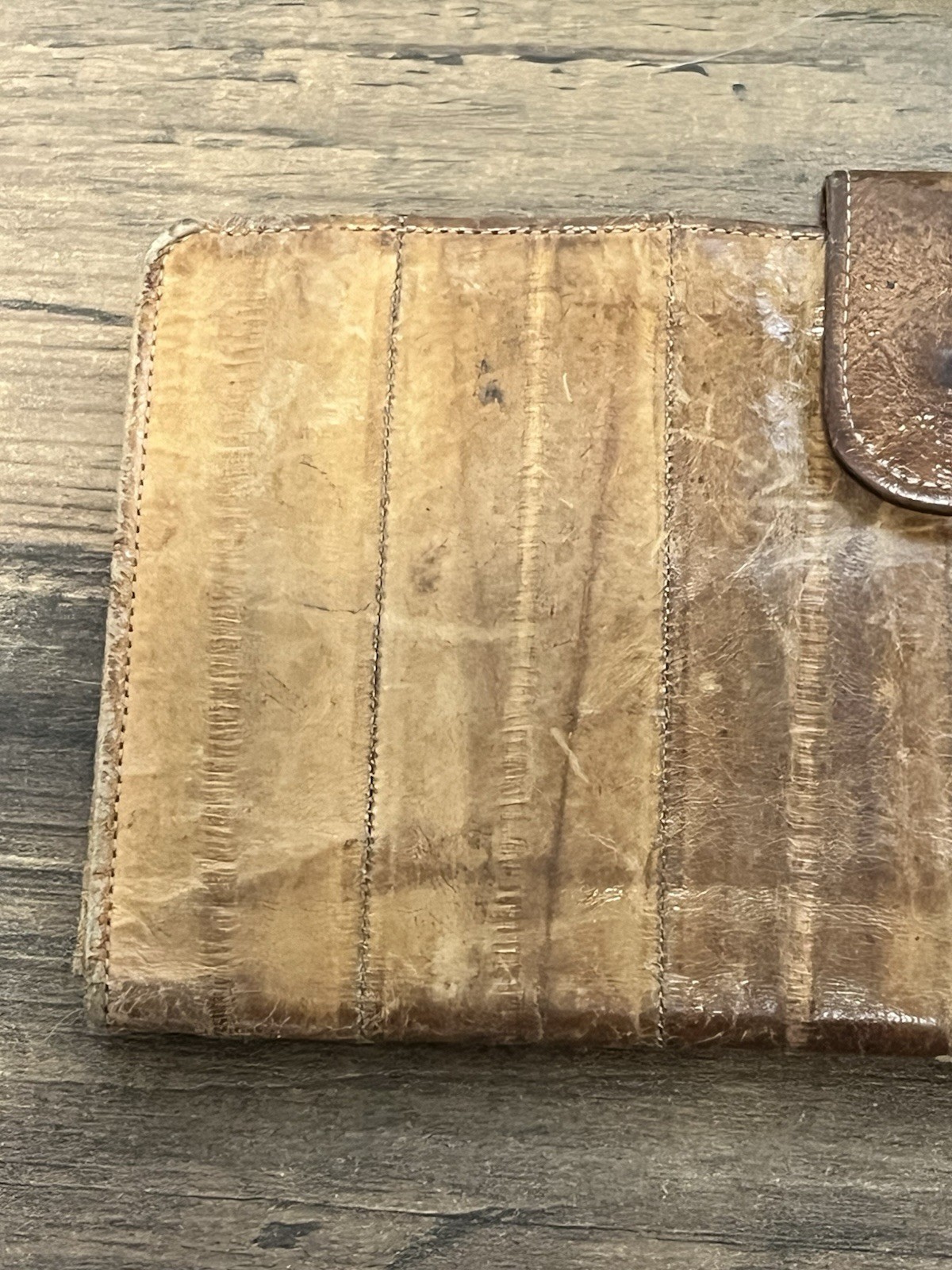 Pair of Vintage Leather Handmade Handbag & Eel Leather Wallet
