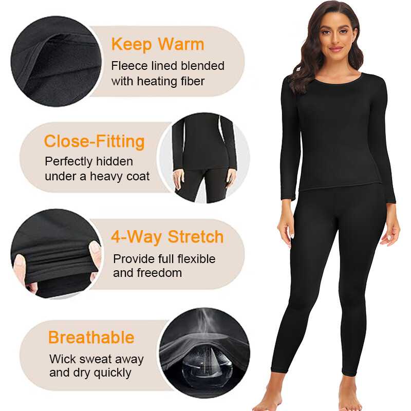 Women Thermal Underwear Long Johns Top Bottom Set Pants Base Layer Winter Warm