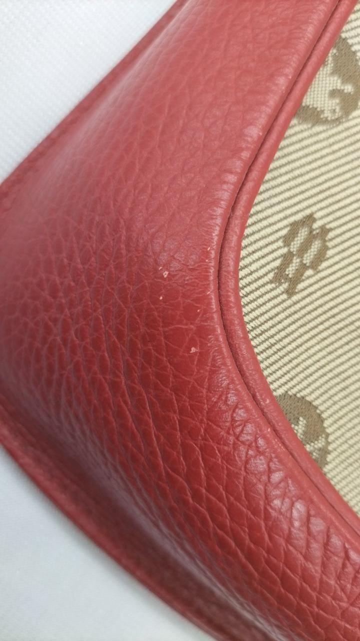 Hunting World canvas shoulder bag beige × red Used