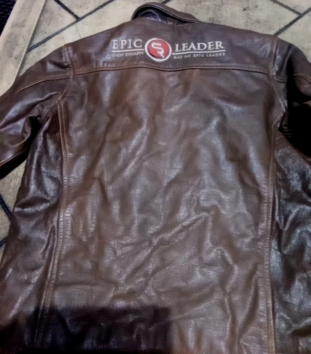 Epic Leader “Every Dynasty Has An Epic Leader” Quarter Horse Leather Jacket M