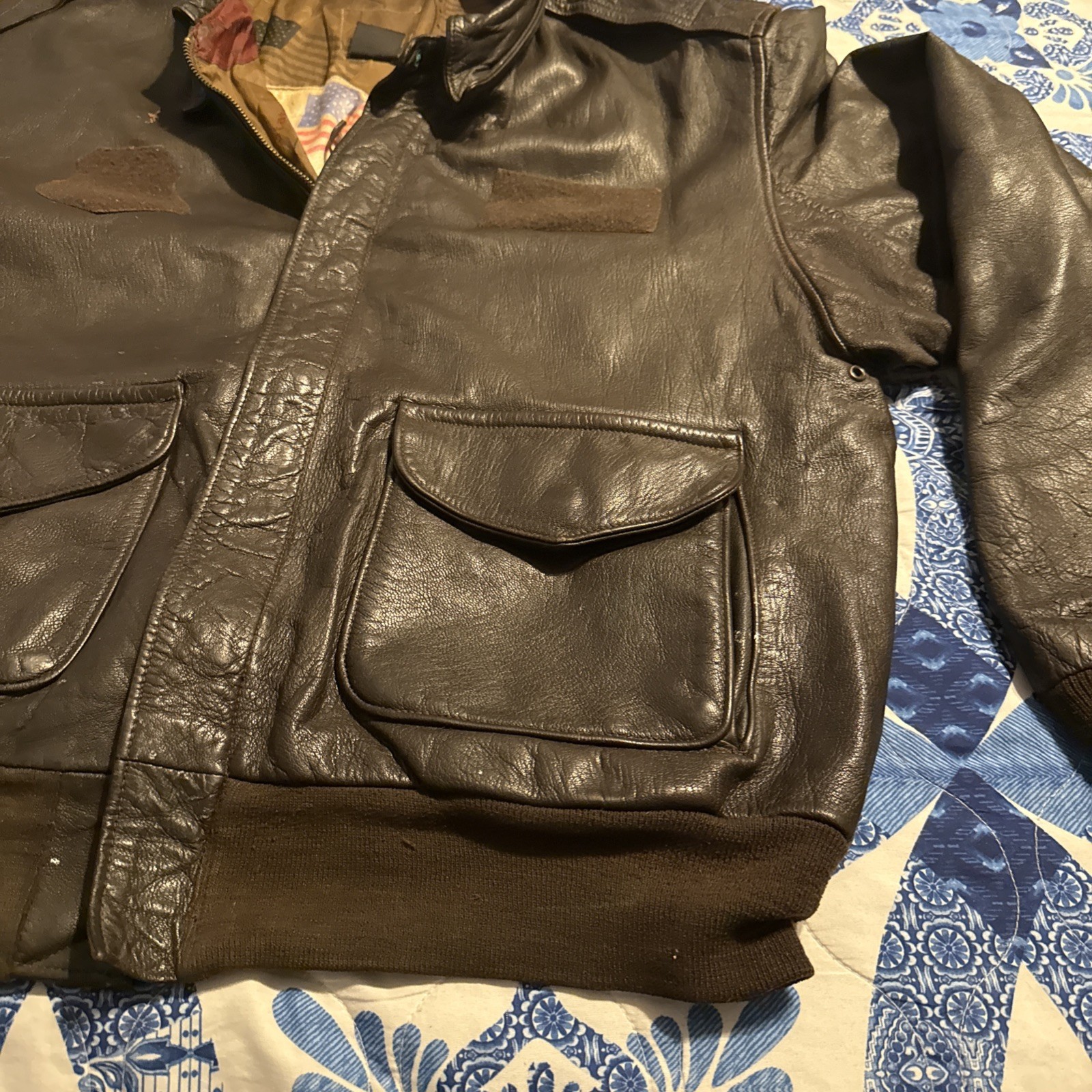 Vtg Avirex Limited Leather Bomber Military Jacket (Read Below) Lg-XL
