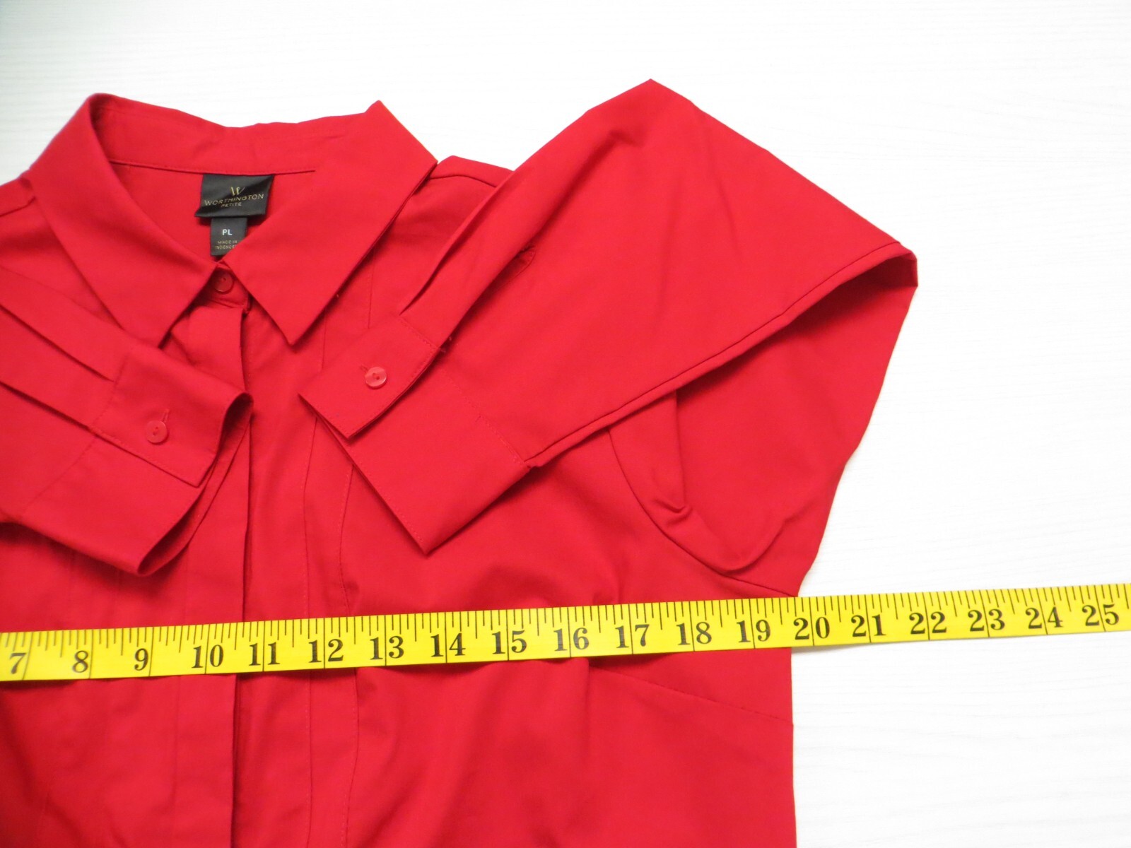NWT WORTHINGTON Women Lightweight Stretch Polyester Blouse Deep Dark Red PL