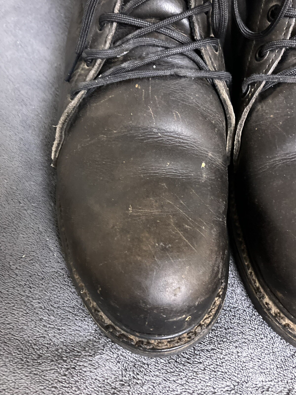 VTG Iron Age Steel Toe Boots Men’s 12 M Lace Up Black Goodyear MADE IN USA