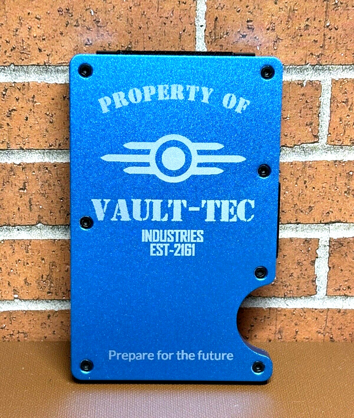 Tactical Minimalist Metal Vault Tec Wallet , RFID Card Holder Fallout Wallet