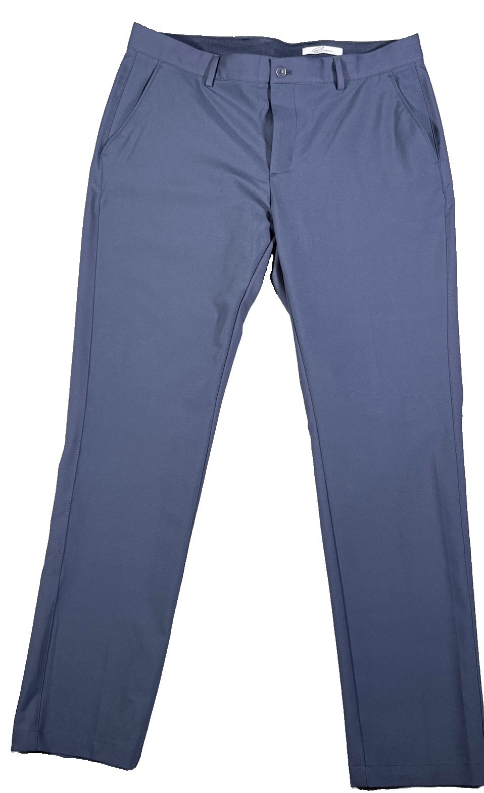 Greg Norman Mens 36×30 Blue Tech Stretch Golf Pants Flat Front Slacks Hemmed 32