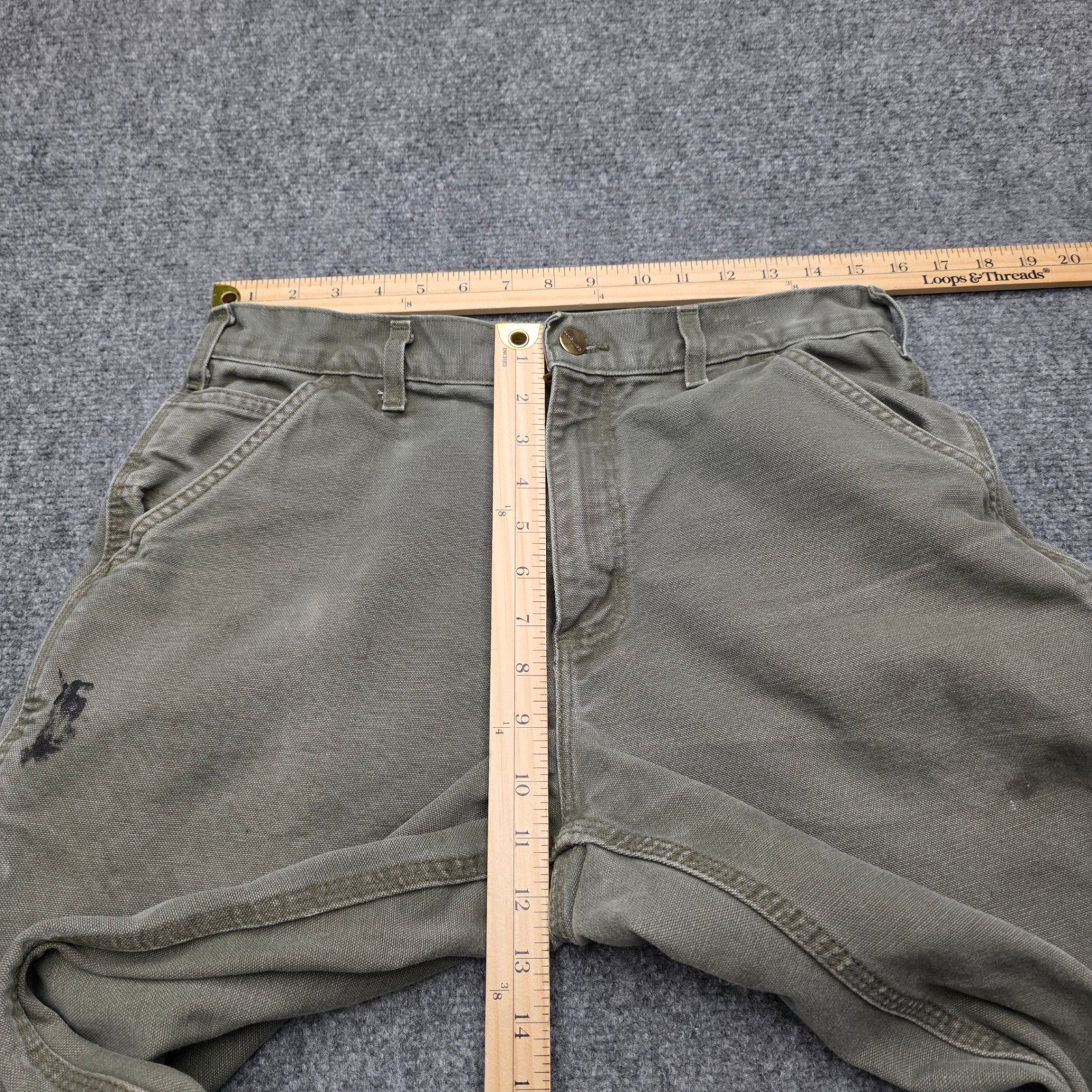 Carhartt 32X30 B11 MOS Carpenter Pants Green Canvas Duck Workwear