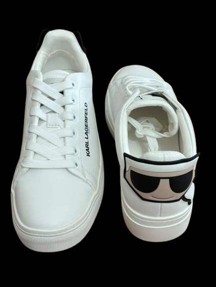 Karl Lagerfeld Paris Chella Logo SIZES 6.0, 7.0, 7.5, 8.0 Bright White Sneaker