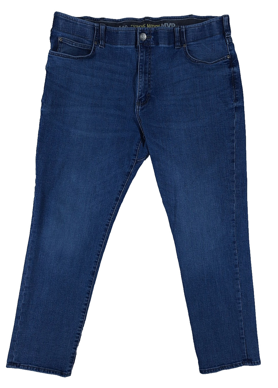 Lee Extreme Motion MVP Jeans Mens 42×32 Blue Dark Wash Stretch Straight Leg