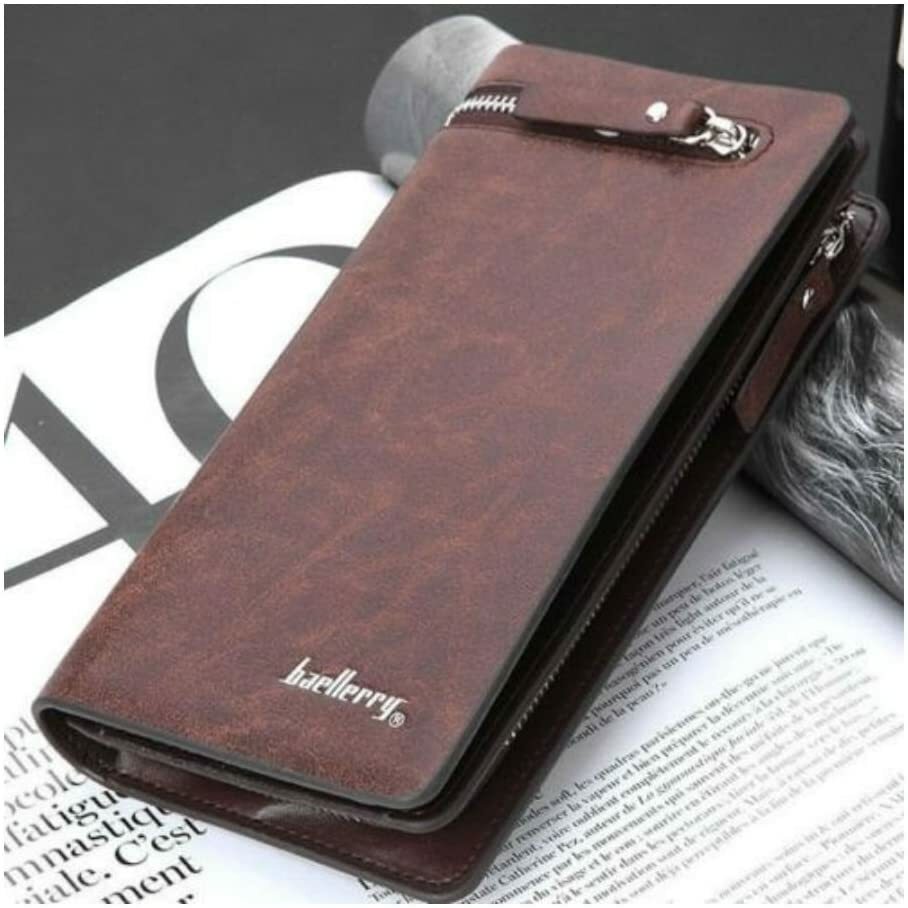 Mens Leather Wallet Large Capacity Bifold Long Card Holder Purse Business Clutch