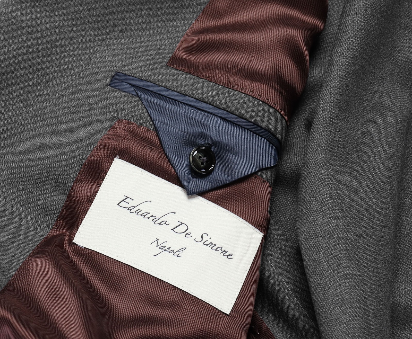 NWT EDUARDO DE SIMONE SUIT grey lightweight wool luxury handmade Italy 46