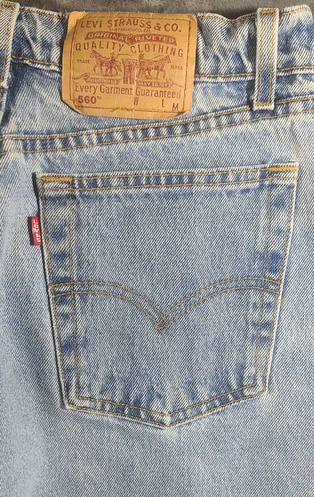 Vintage 1998 Levi’s 560 Women’s Size 14 Reg M Loose Fit Made in USA Blue Denim