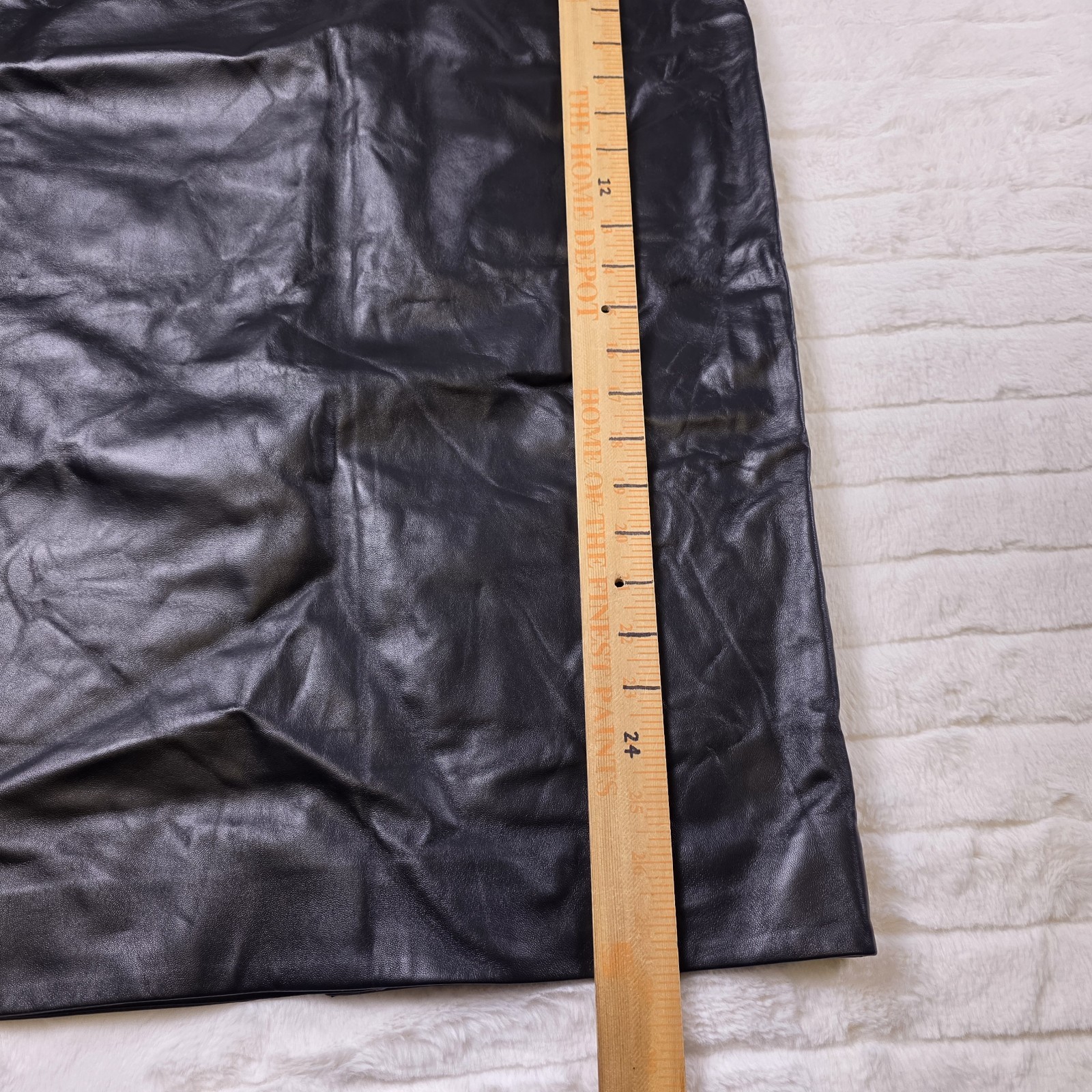 Ralph Lauren Purple Label Curran Nappa Leather Skirt Womens 8 Lambskin $2290