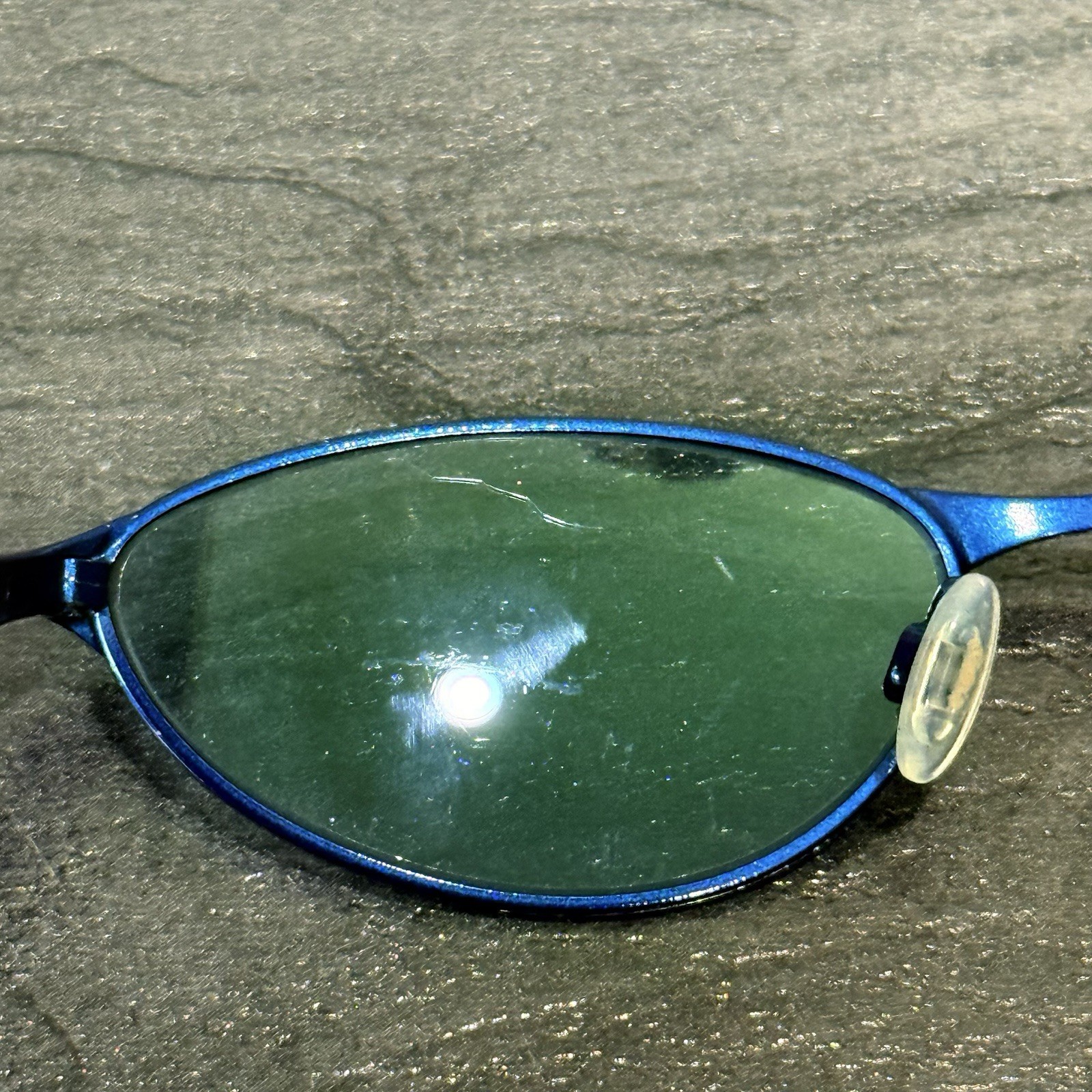 OAKLEY Teaspoon Rare Blue Sunglasses Authentic Fair Condition See Pictures