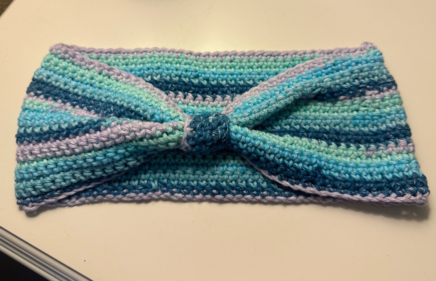 Handmade Blue Lavender Green Multi Crochet Headband/ Ear warmer