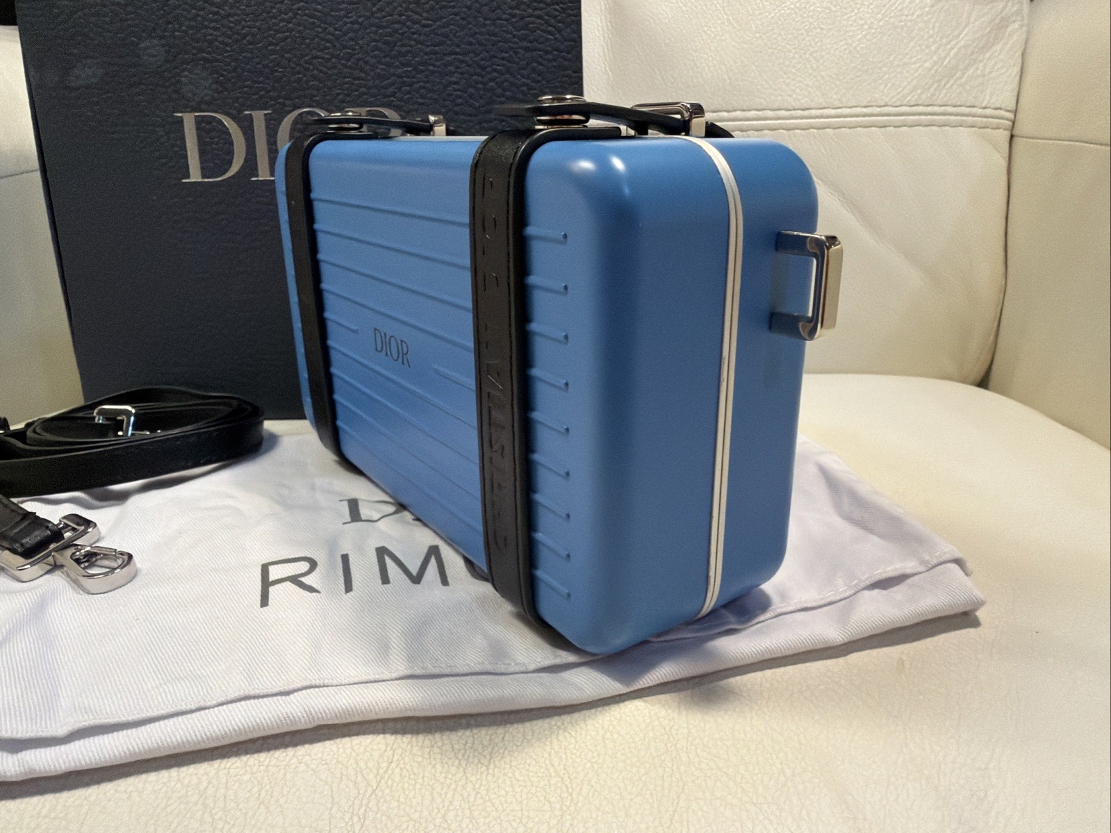 RIMOWA Personal Aluminum Cross-Body Clutch Bag – Blue