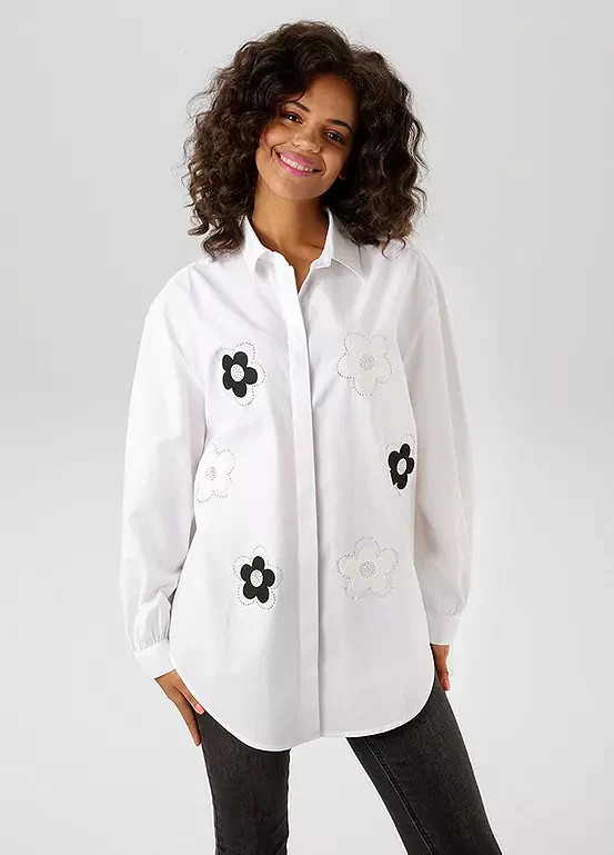 Aniston Oversized Applique Blouse – Size 16 – LB 3310