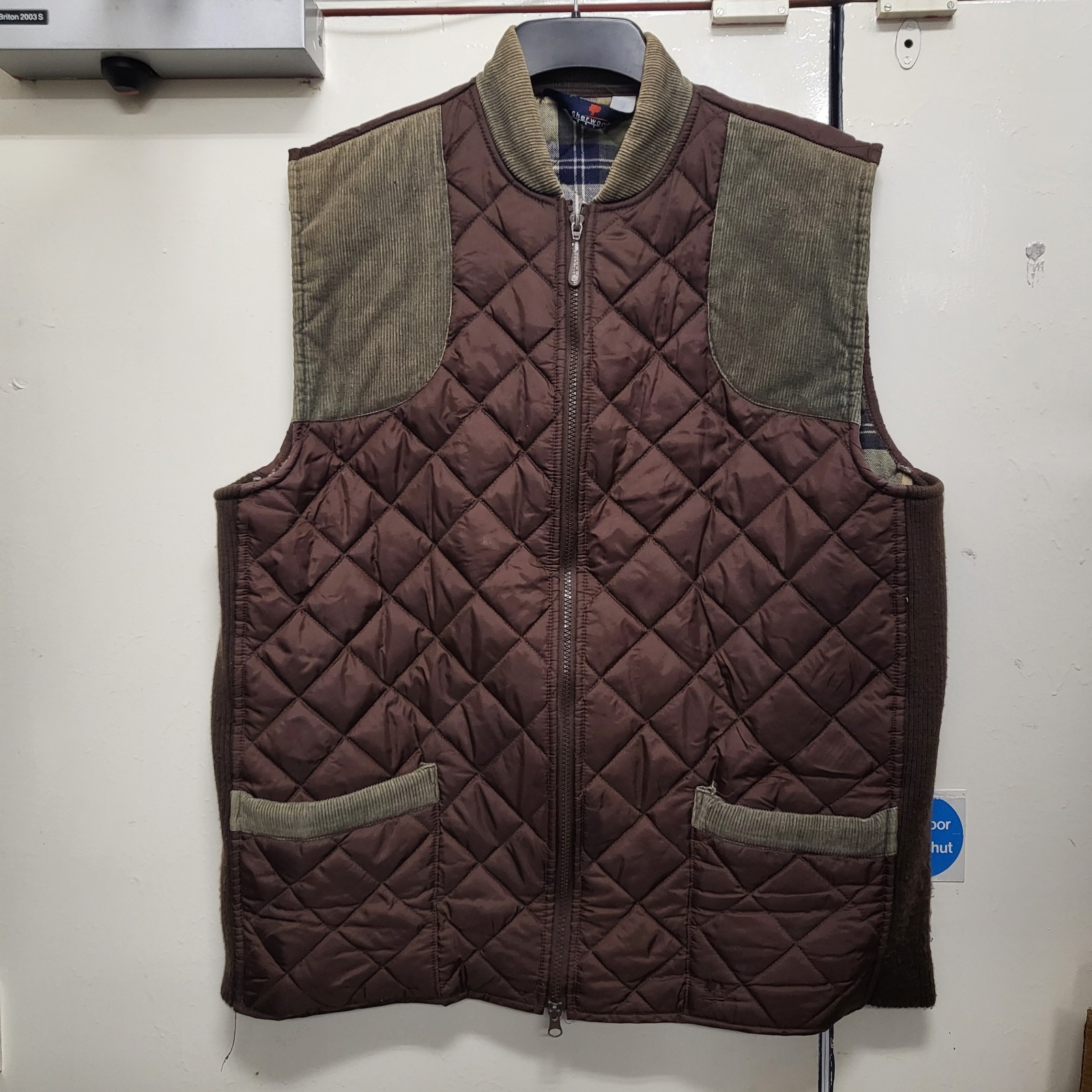 Sherwood Forest Padded Quilted Gilet Medium Brown/Green