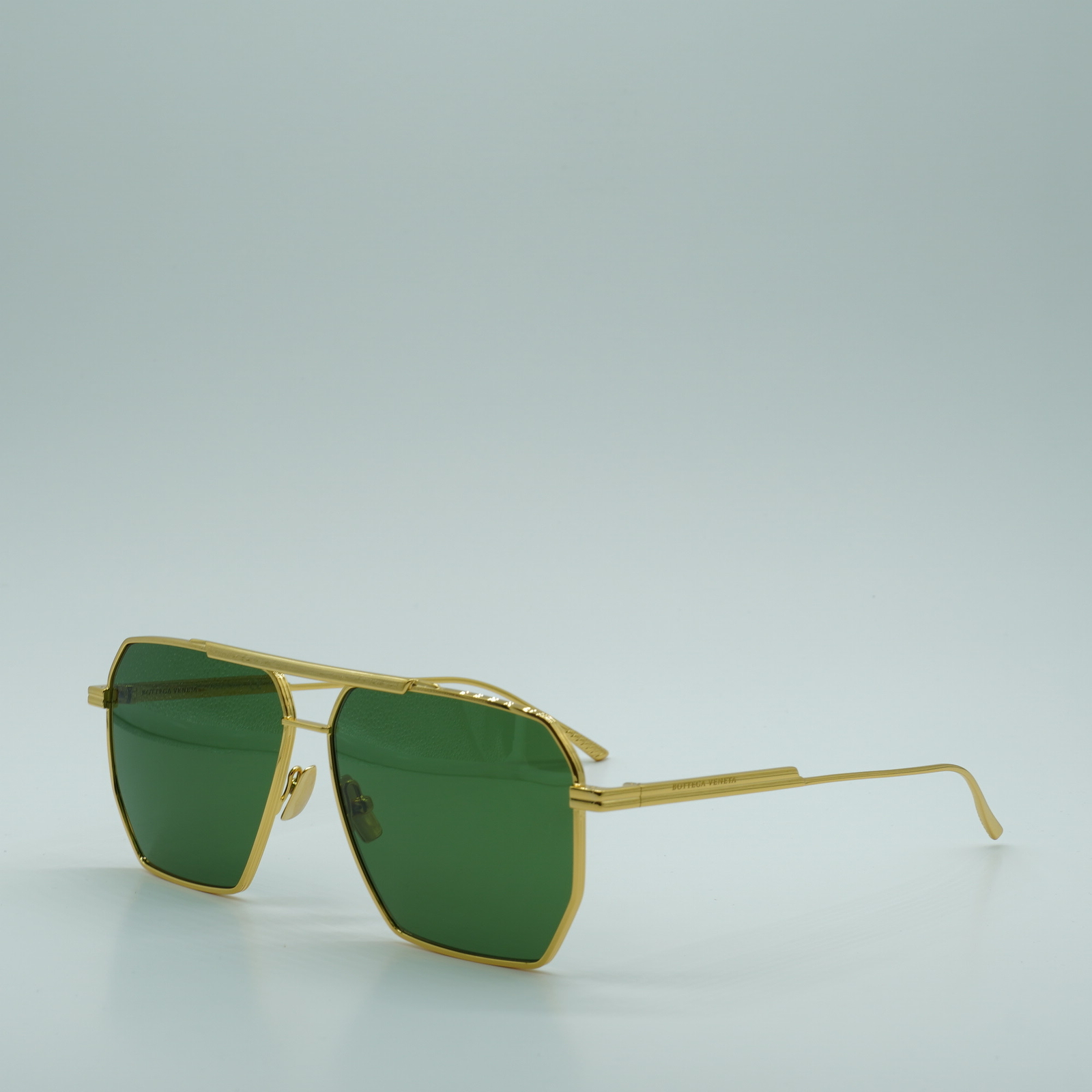 New Authentic BOTTEGA VENETA BV1012S 004 Gold/Green 60-13-145