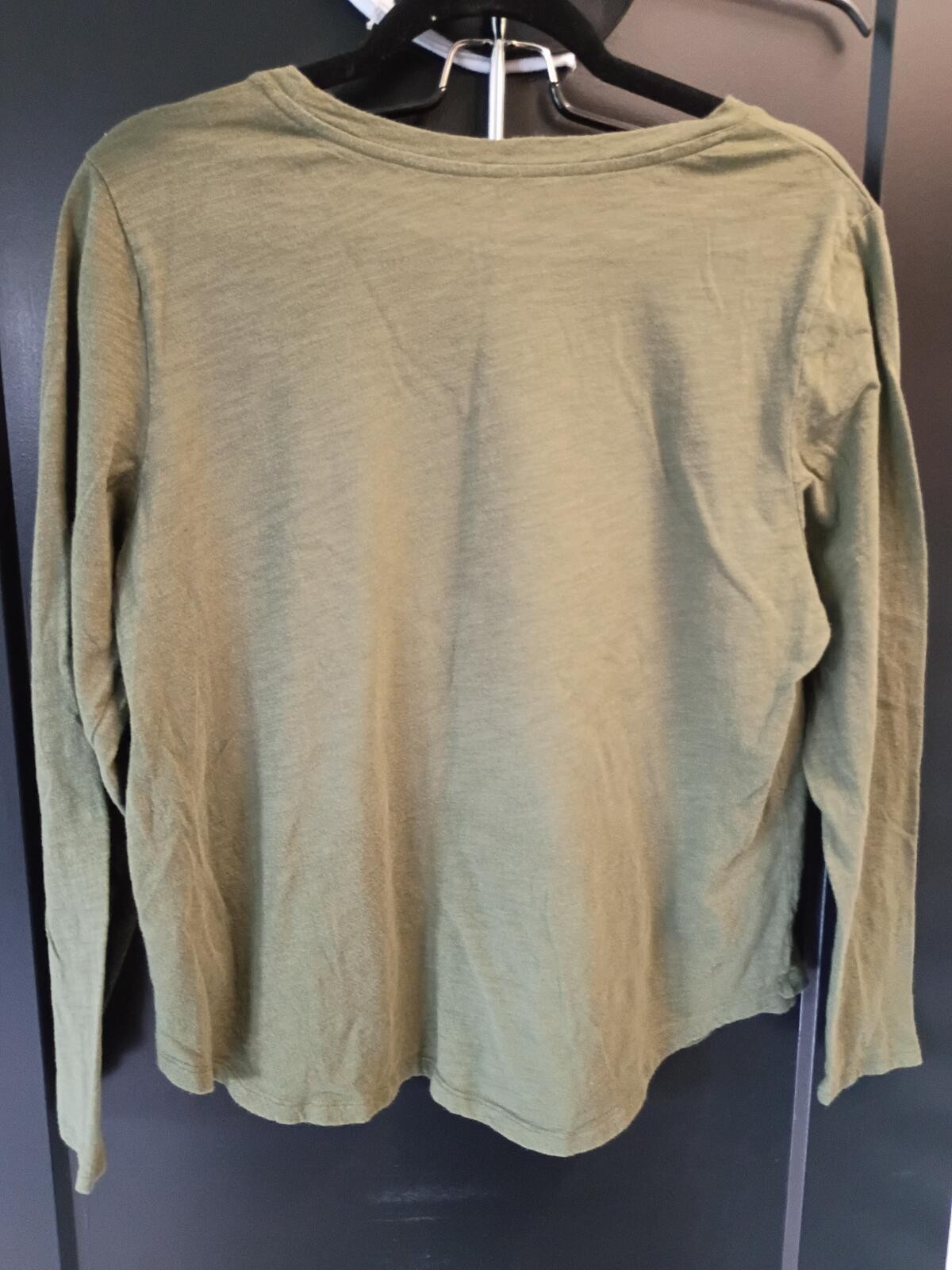 Olive Green Long Sleeve Graphic Butterfly Tee – “Have Courage and Be Kind”