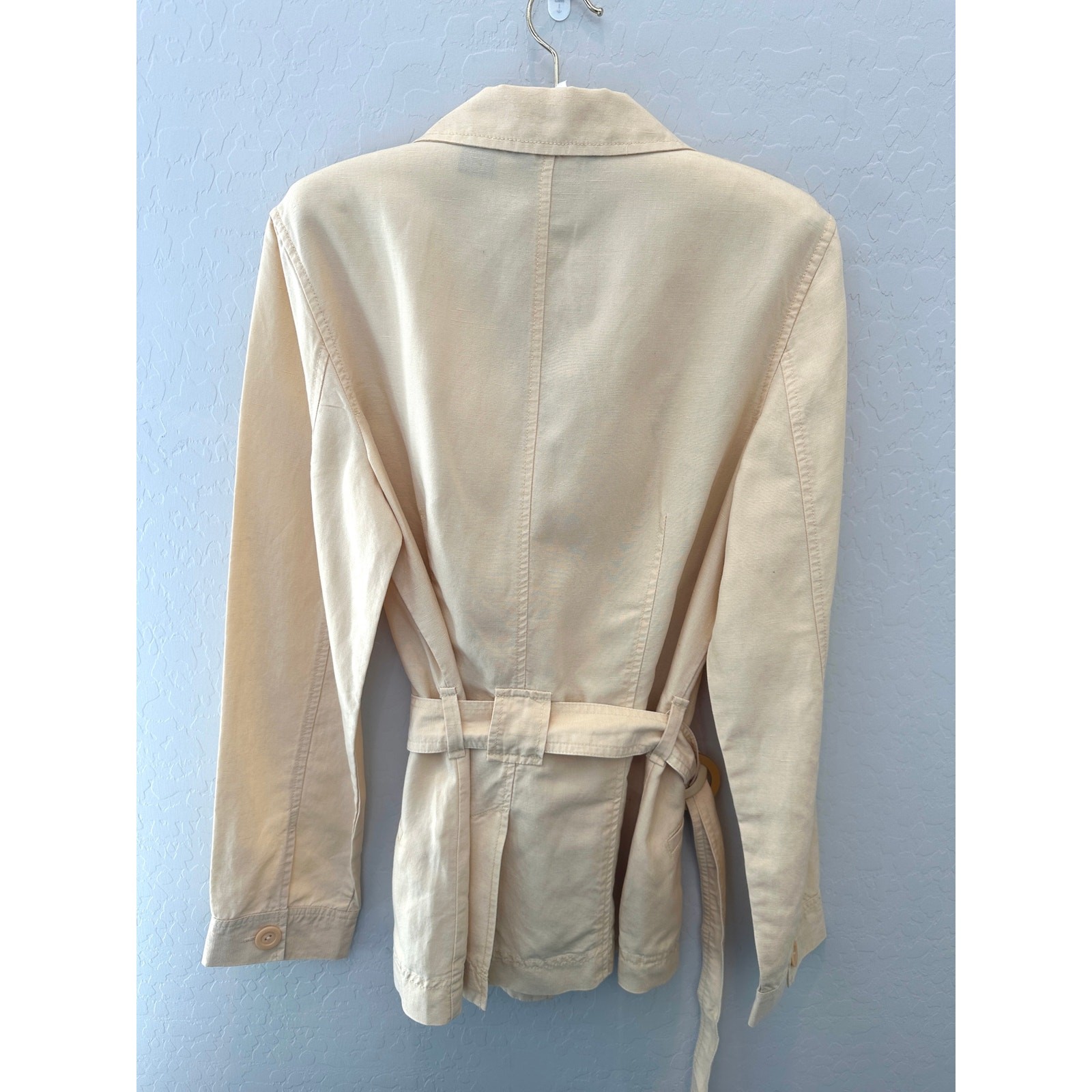 EDDIE BAUER Beige Belted Utility Jacket Safari Shirt Jacket | Size 10