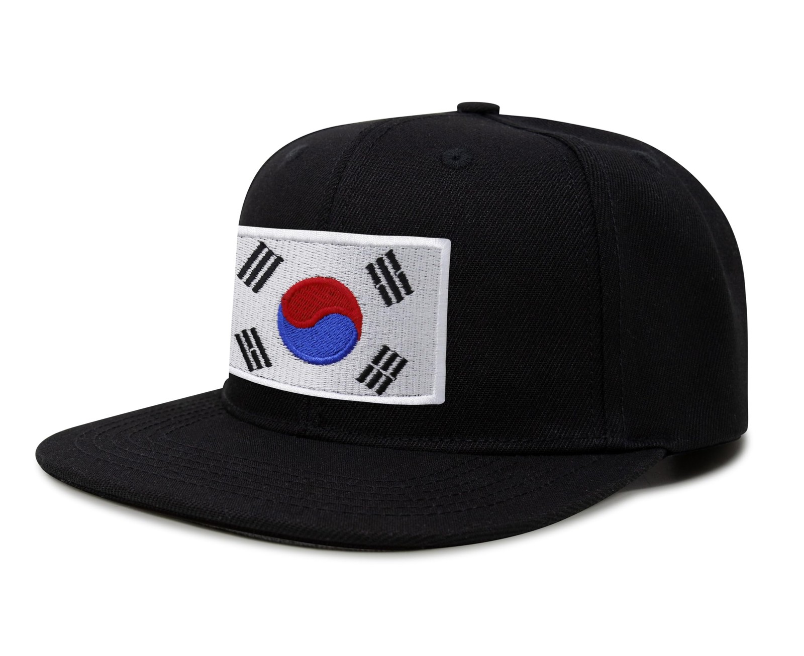 South Korea Hat for Men Women – Snapback Trucker Cap (Black Flatbill)