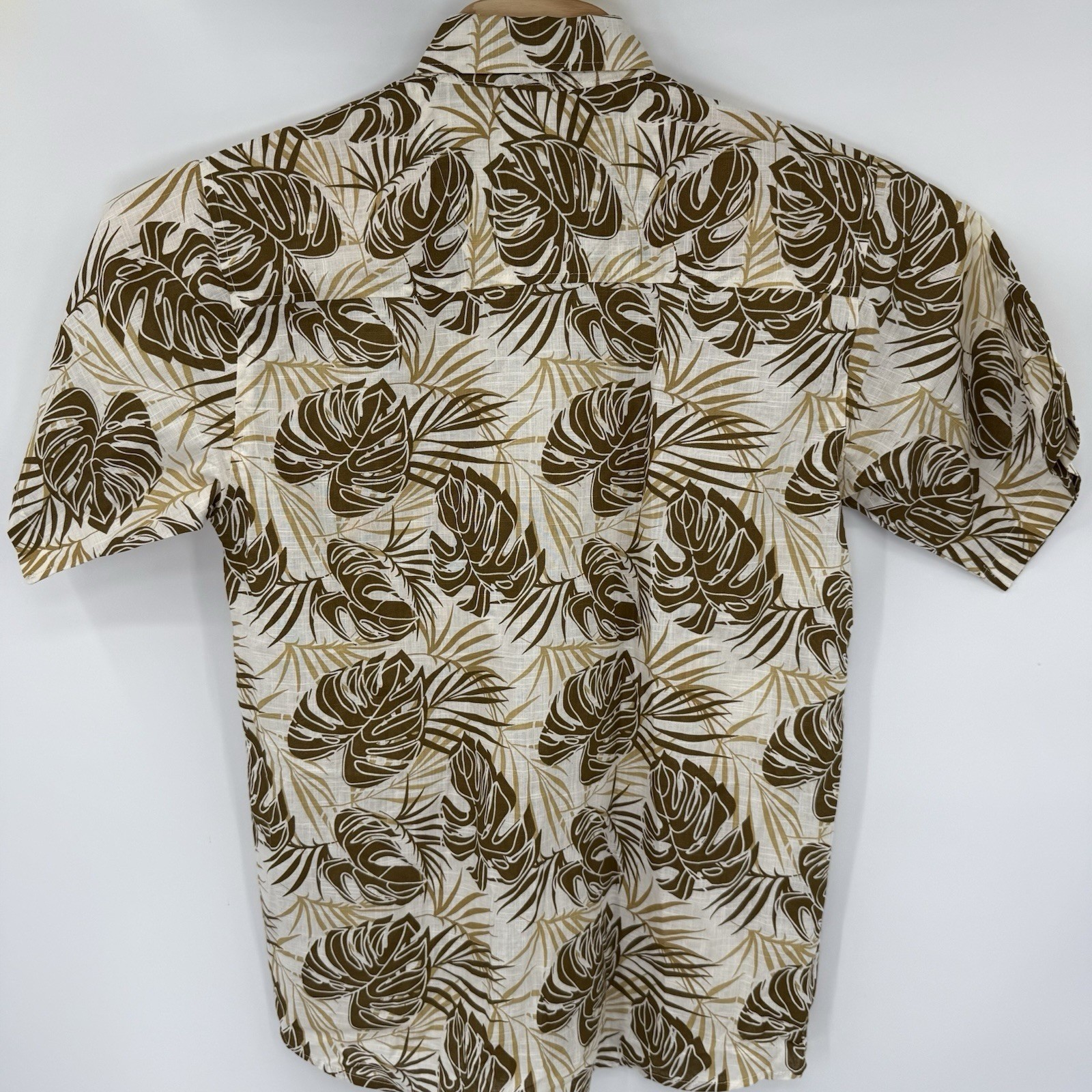 Stillwater Supply Co Shirt Mens Medium Brown Tropical Monstera Leaf Button Down