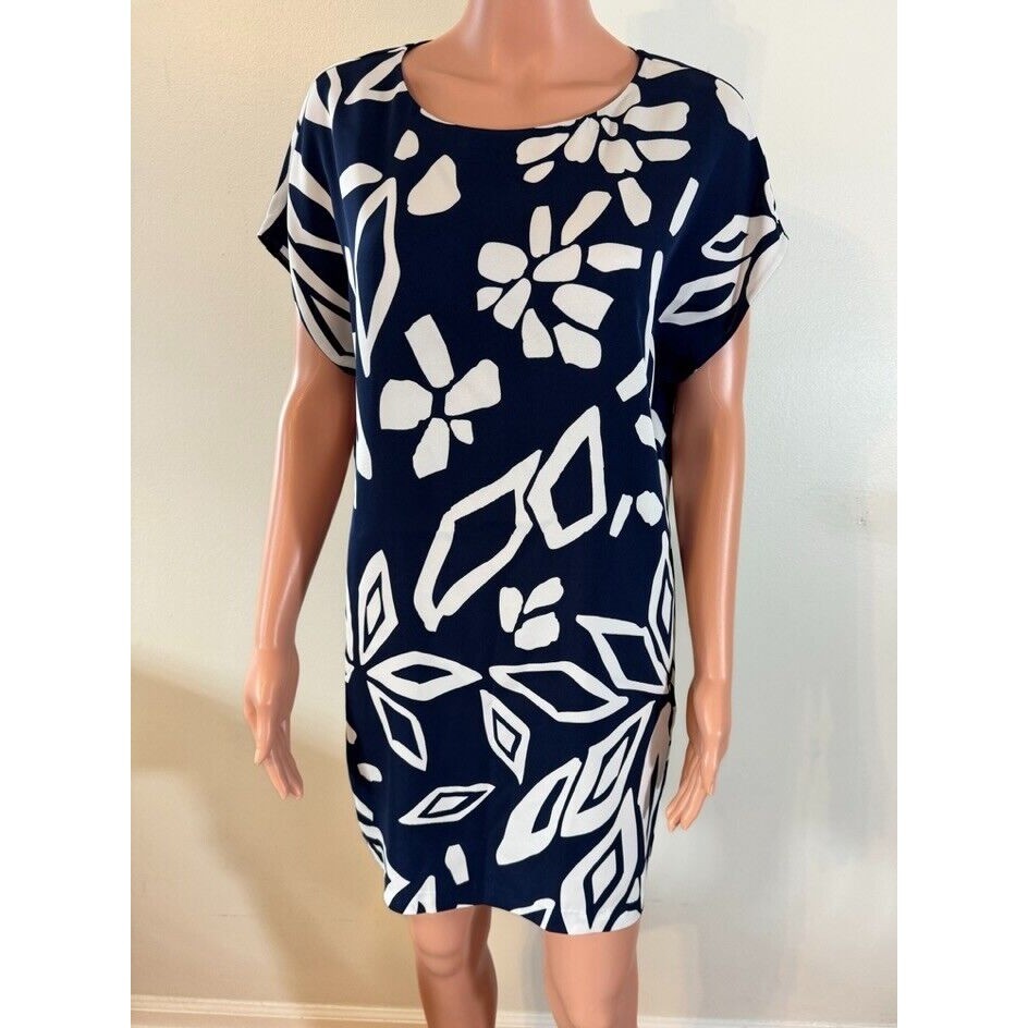 Diane Von Furstenberg DvF Harriet Dress White Navy Women’s Size S