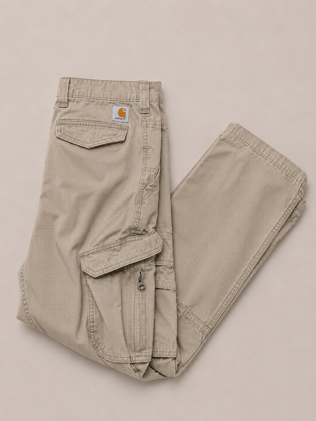 Carhartt Force Men’s Relaxed Fit Straight Leg Beige Ripstop Cargo Pants 36