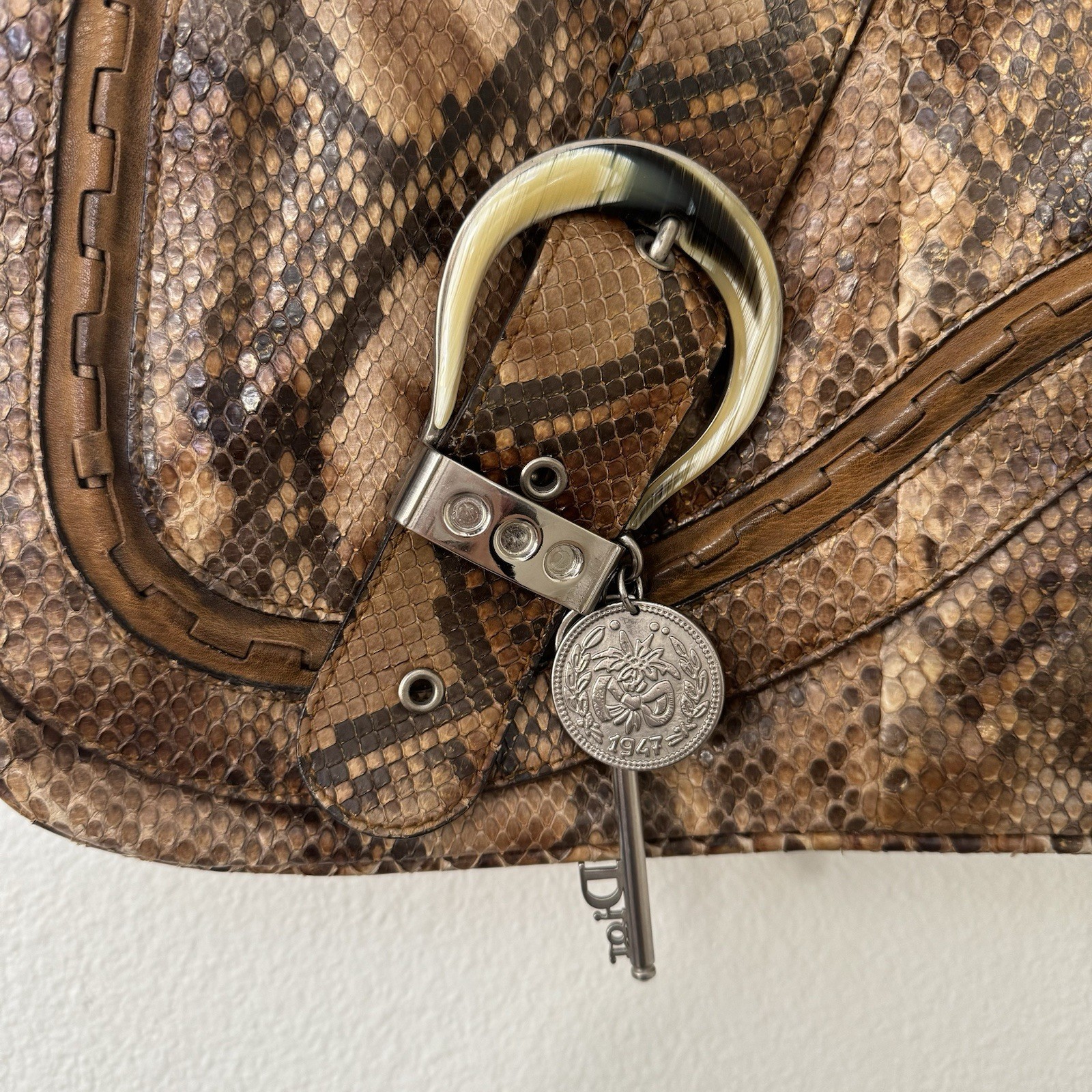 vintage dior python snakeskin gaucho bag f/w 2006 john galliano