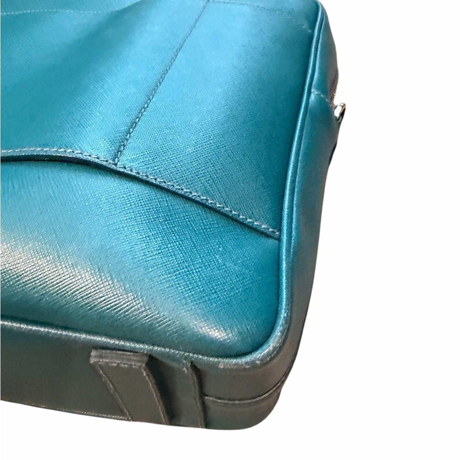 Prada Green Saffiano Leather Tote Briefcase