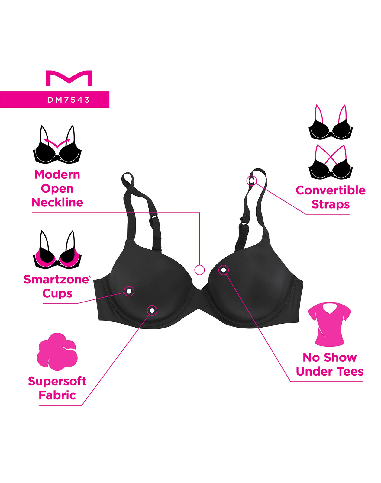 Maidenform One Fab Fit Everyday Modern Demi Underwire Bra Women’s