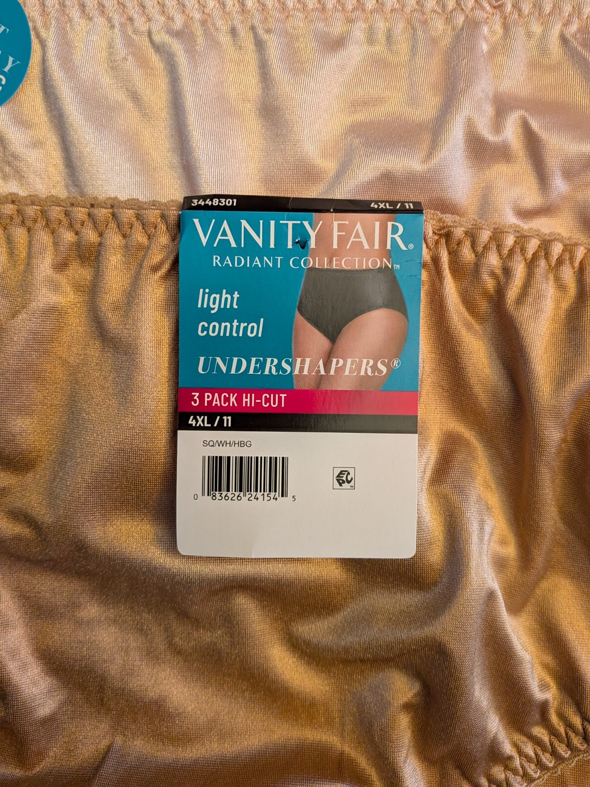 2 NWT Vanity Fair Radiant 48301 Light Control Briefs Soft Pink & Beige 4XL / 11