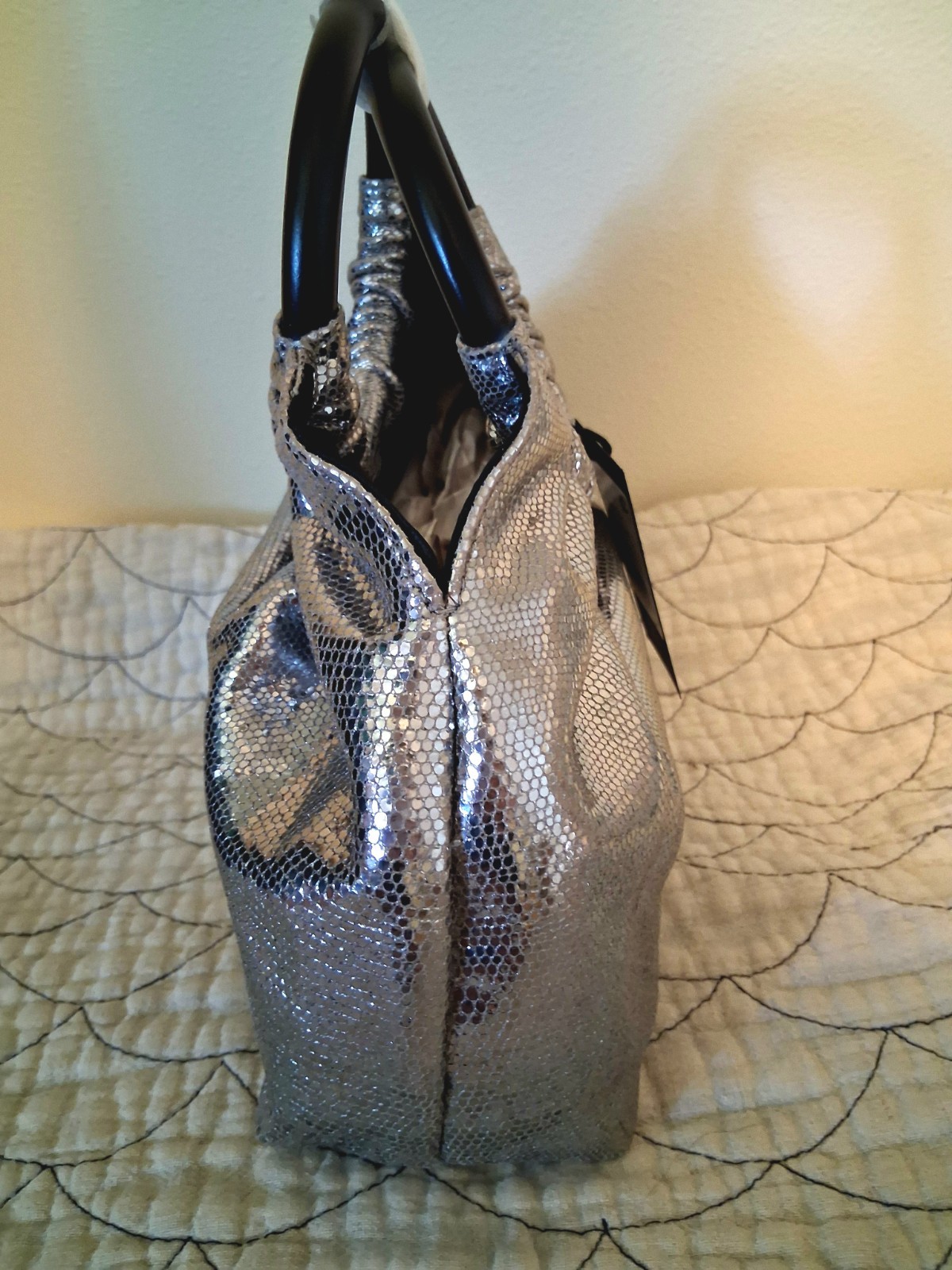 ✨ NWT Rebecca Minkoff Madeleine Mini Leather Handheld Bag – Silver | MSRP $198 ✨