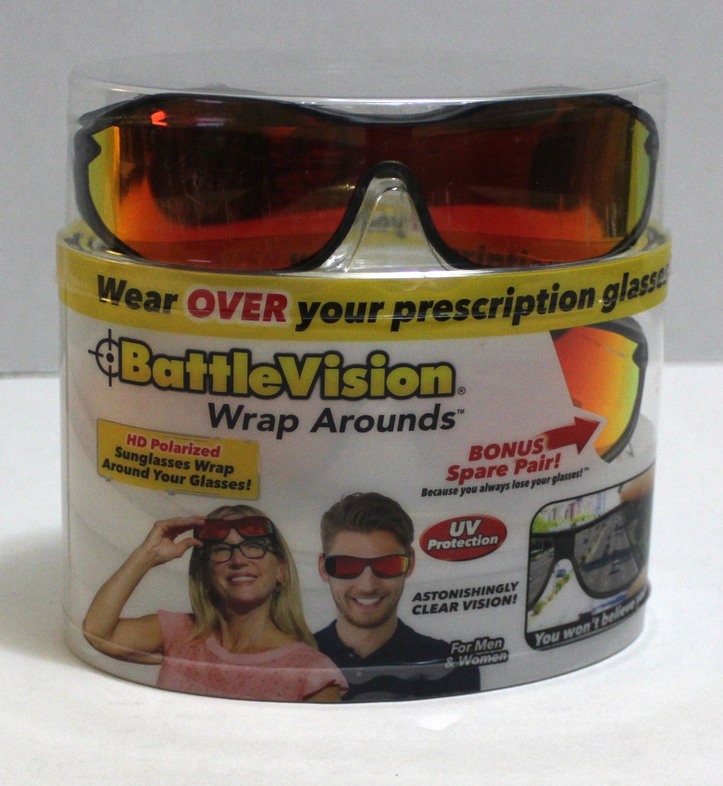 2 BattleVision Wrap Around HD Polarized Wear Over Your RX Glasses UV Protection