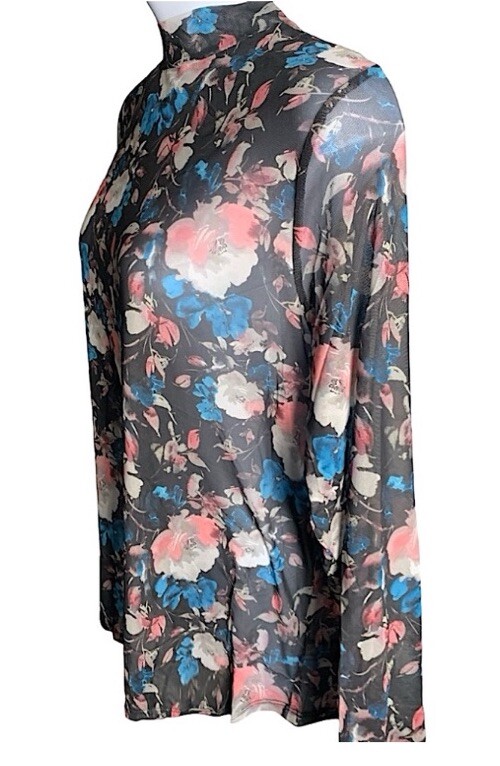 TORRID Semi-Sheer Mesh Mock Neck Long Sleeve Top NWT