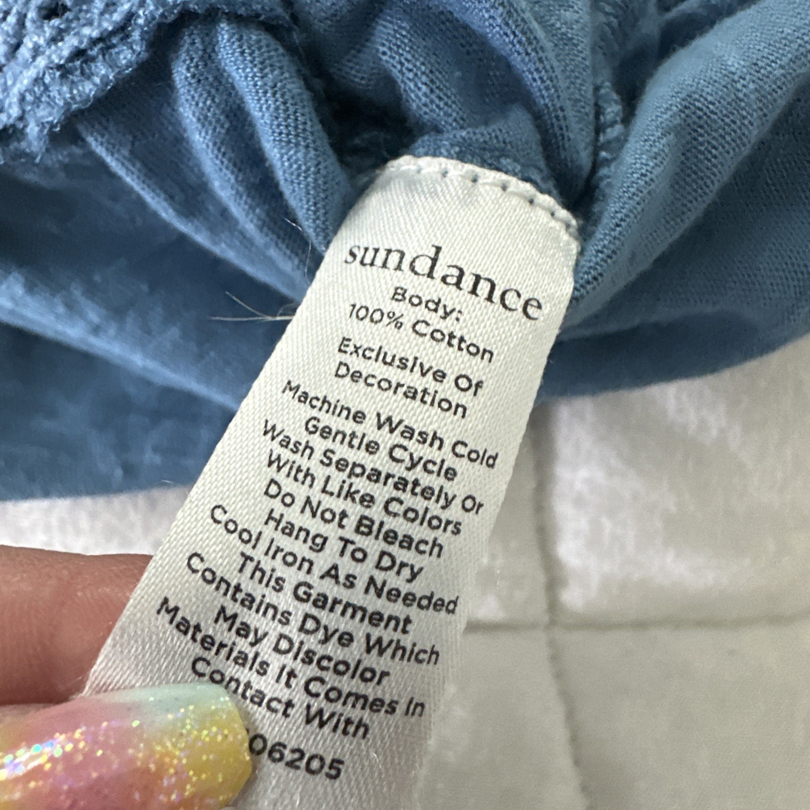 Sundance Top Womens XS Blue Embroidered Dainty Lace Trim Coastal Summer Boho