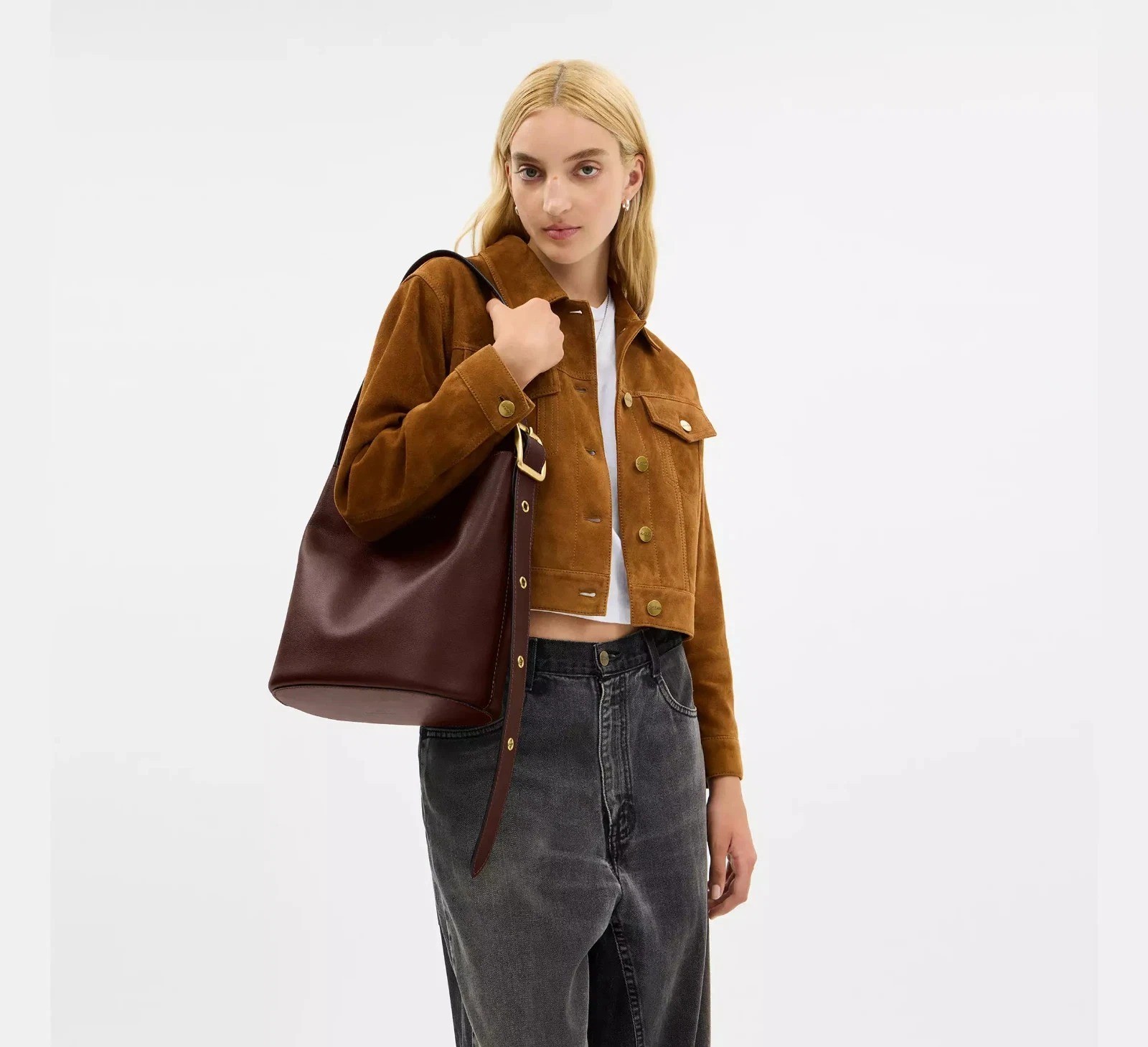 COACH Bleecker Bucket Bag Shoulder Bag Maple CCC23 NEW Outlet