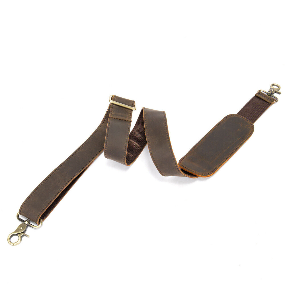 Genuine Leather Replacement strap Adjustable for Briefcase Luggage Messenger Bag