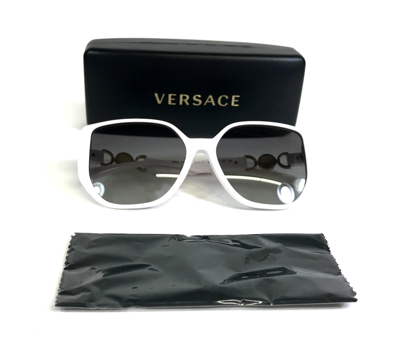 Versace Sunglasses MOD.4449-D 314/11 White Butterfly Frames Gray Gradient Lenses