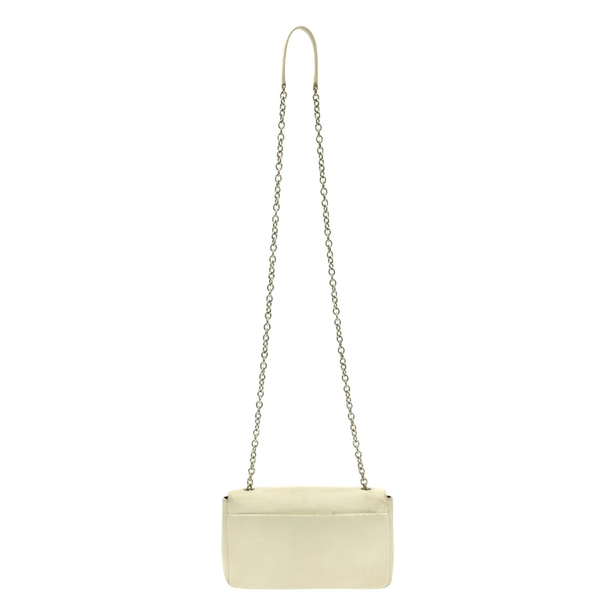 BALENCIAGA 537387 Everyday Leather Logo Chain Wallet Shoulder Bag White Used