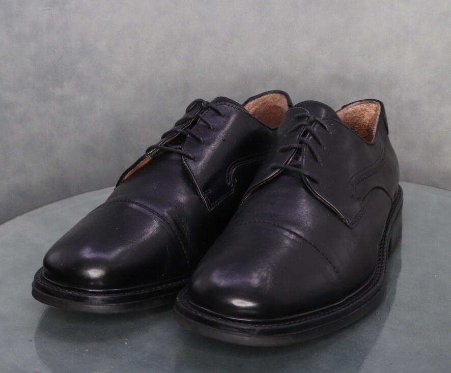 Bostonian Cap Toe Black Leather Dress Shoes Men’s Size 11.5 Made In Italy