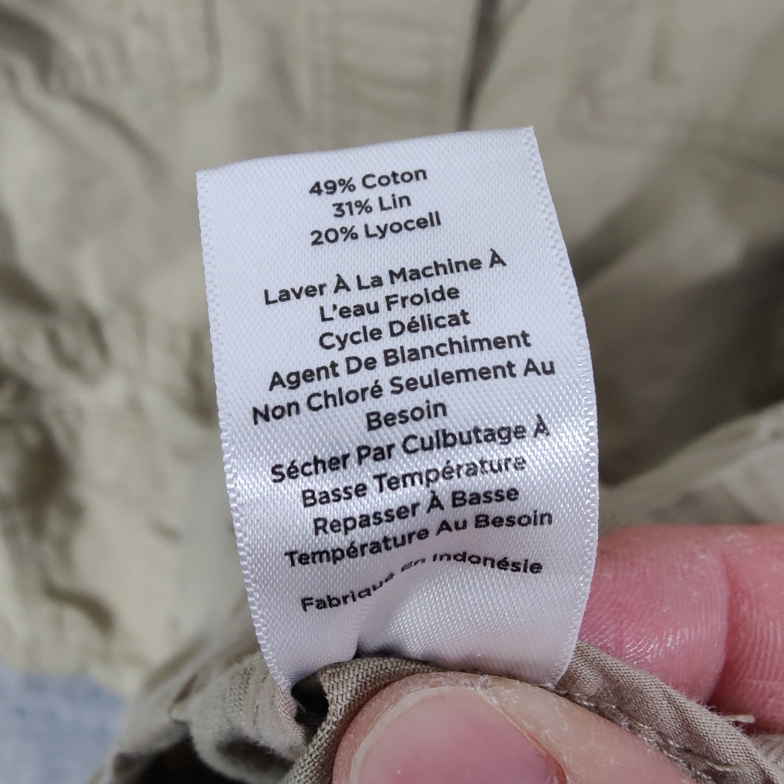Talbots Khaki Utility Linen Lyocell Jacket Women Small Button Long Sleeve Safari