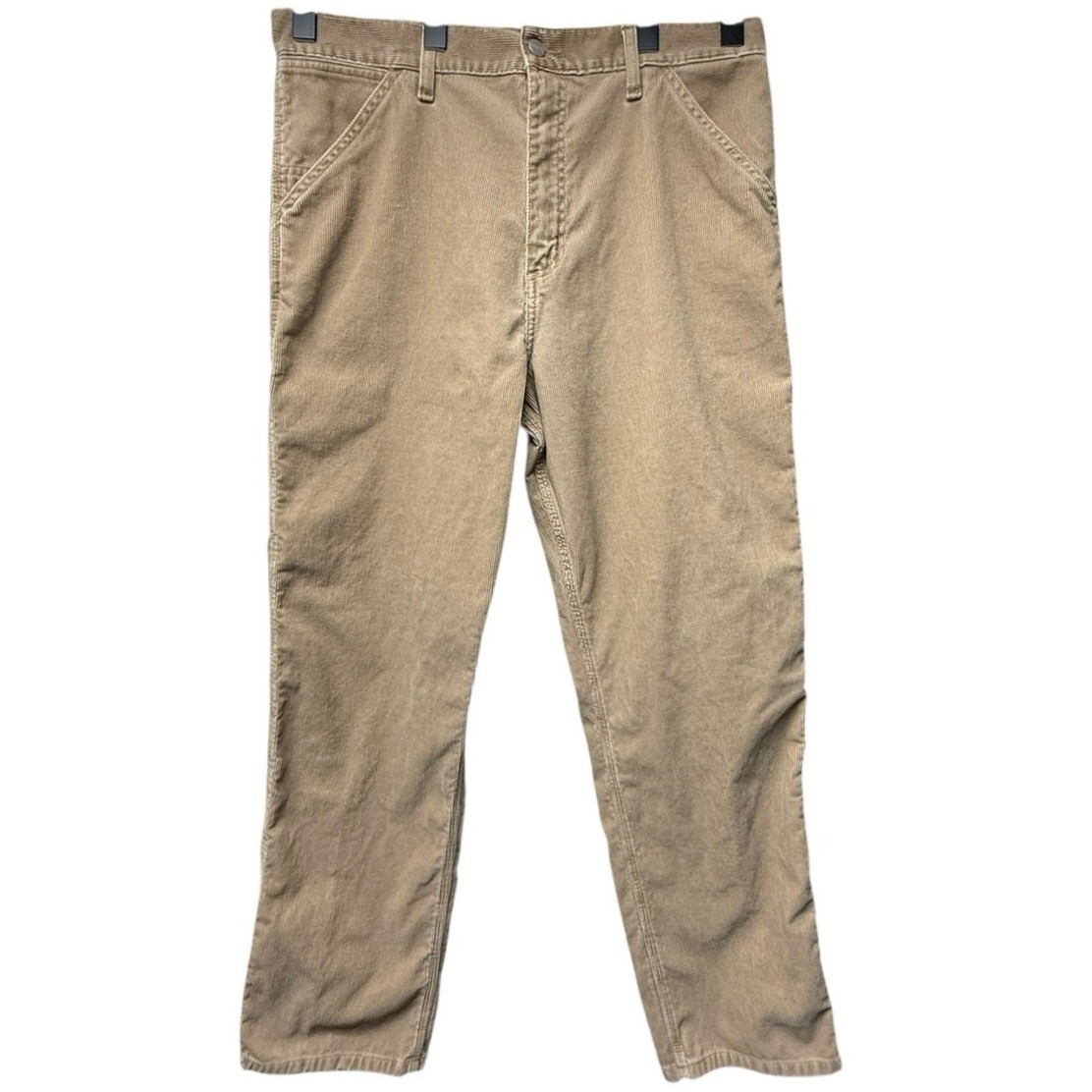 Carhartt Men’s Size 34×32 Tan Camel Corduroy Carpenter Work Pants Single Knee