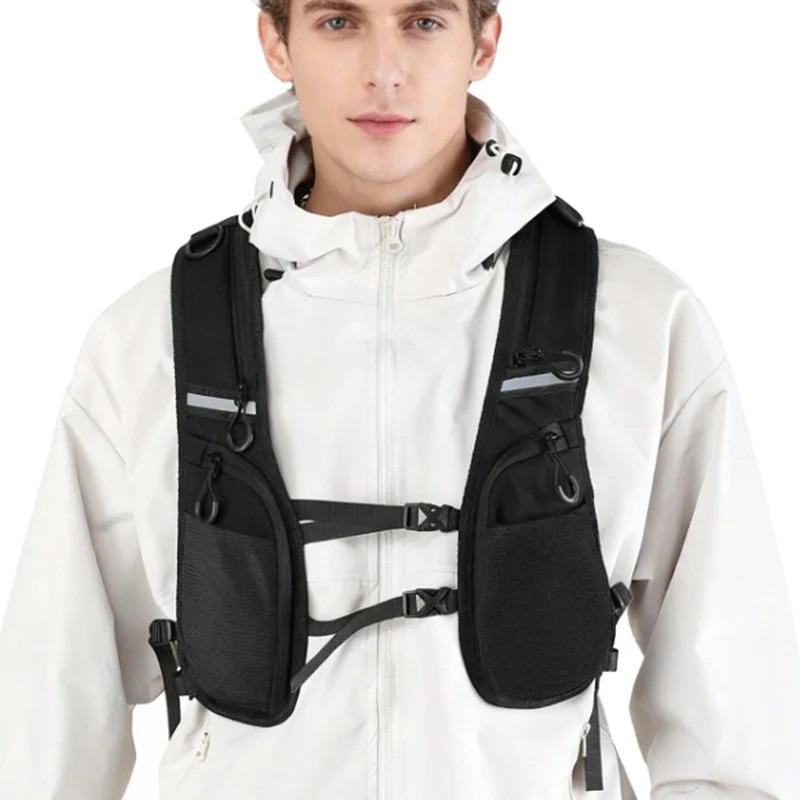 Reflective Design Chest Pack Outdoor Sports Tactical Vest Backpack Hip-hop Stree